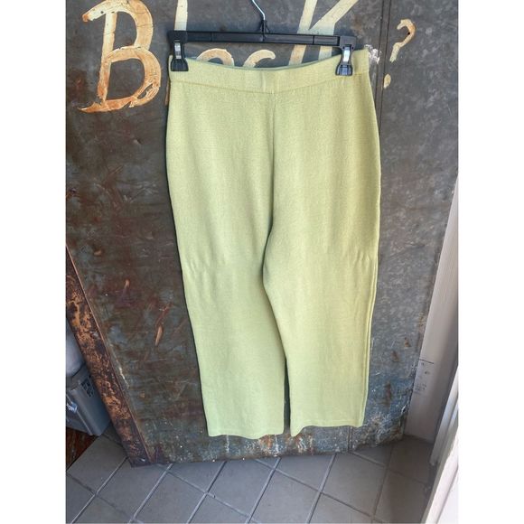 St. John Light Green Knit Wide Leg Pants Size 4 - Picture 8 of 10